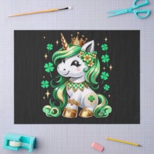 Süßes Einhorn Kleeblatt St Patricks Day Seidenpapier