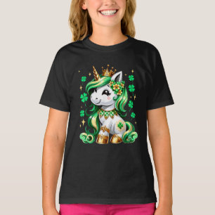 Süßes Einhorn Kleeblatt St. Patrick's Day T-Shirt