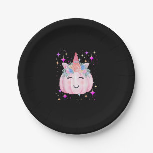 Süßes Einhorn-Kürbis-Halloween-Mädchen-Kinder-Lust Pappteller