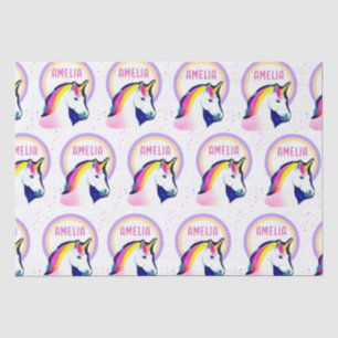 Süßes Einhorn Magische Sterne Mädchen Name Geburts Seidenpapier