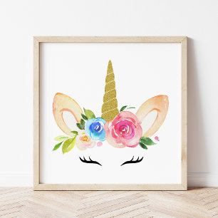 Süßes Einhorn, Magisches Einhorn, Mädchen-Nursery, Poster