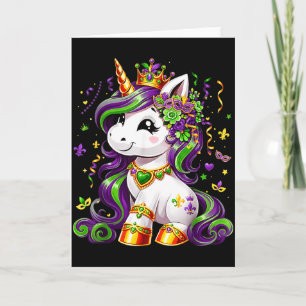 Süßes Einhorn Mardi Gras Mädchen Kinder Frauen Karte