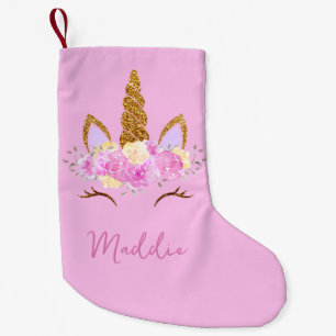 Süßes Einhorn mit individuellem Namen Kleiner Weihnachtsstrumpf