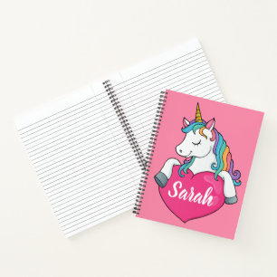 Süßes Einhorn personalisierter Name   Notizbuch