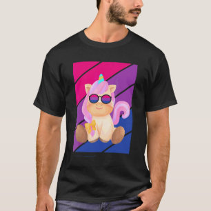 Süßes Einhorn Pride Bisexuellen-Flagge Lgbtq Stolz T-Shirt
