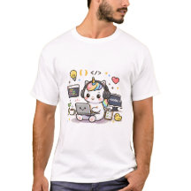 Süßes Einhorn-Programmierer-Coding-Illustration-Ka