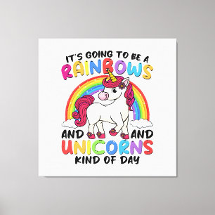 Süßes Einhorn Regenbogen Lustig Leinwanddruck