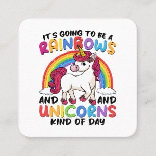 süßes Einhorn Regenbogen lustig Quadratische Visitenkarte