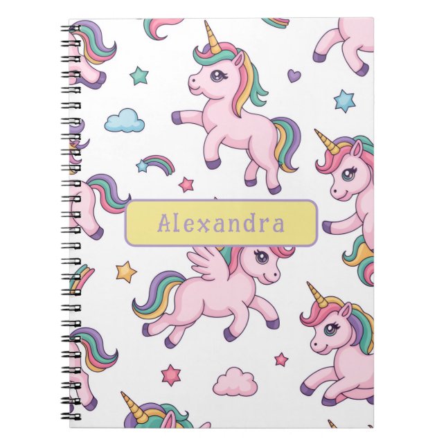 Süßes Einhorn Regenbogen Notizblock (Vorderseite)