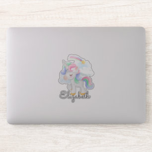 Süßes Einhorn Regenbogen Stern Aufkleber