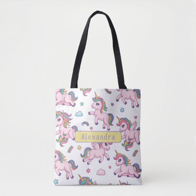 Süßes Einhorn Regenbogen Tasche (Vorderseite)