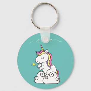 Süßes Einhorn-Schlüsselanhänger mit individuellem Schlüsselanhänger