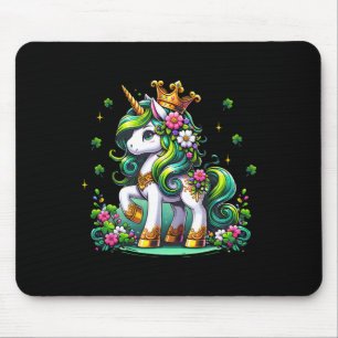 Süßes Einhorn Shamrock St Patricks Day Mädchen Kin Mousepad