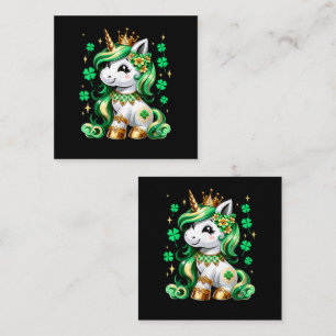 Süßes Einhorn Shamrock St Patricks Day  Mitteilungskarte