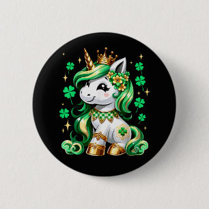 Süßes Einhorn Shamrock St. Patricks Tag  Button