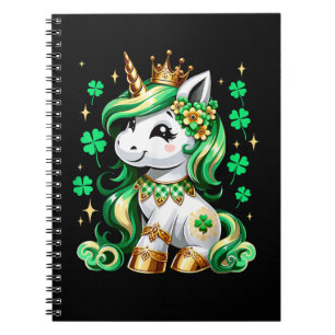 Süßes Einhorn Shamrock St Patricks Tag  Notizblock