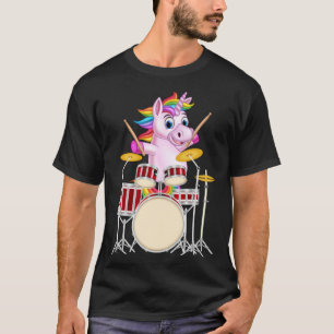 Süßes Einhorn spielt Schlagzeug Drums & Katzen S T-Shirt