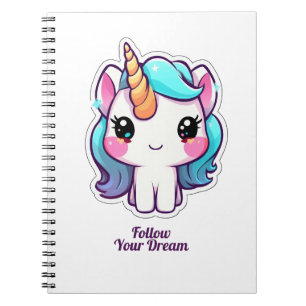 Süßes Einhorn-Spiral-Fotobuch – Folge deinem T Notizblock