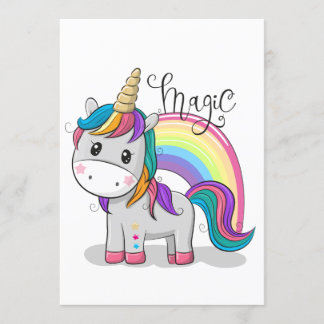 Süßes Einhorn Unicorn mit großen Augen Einladung