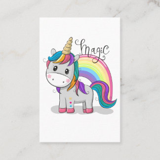 Süßes Einhorn Unicorn mit großen Augen Visitenkarte