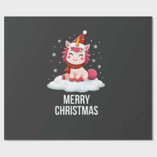Süßes Einhorn Weihnachtshut Einhorn Weihnachts T-S Geschenkpapier