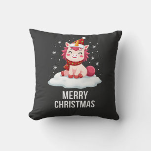 Süßes Einhorn Weihnachtshut Einhorn Weihnachts T-S Kissen