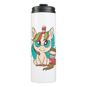 Süßes Einhorn-Weihnachtskostüm-Geschenk für Pony-L Thermosbecher