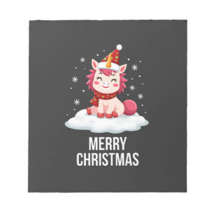 Süßes Einhorn-Weihnachtsmütze Einhorn-Weihnachts-T Notizblock