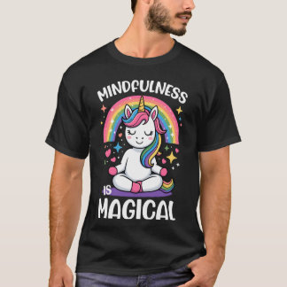 Süßes Einhorn Yoga Achtsamkeit T-Shirt