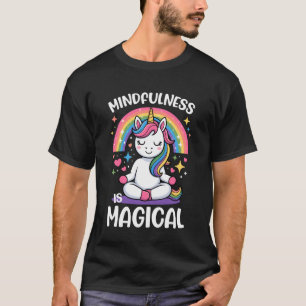 Süßes Einhorn Yoga Achtsamkeit T-Shirt