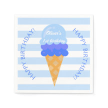 Süßes Eis 1. Geburtstag Party Blue Junge