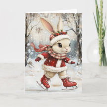 Süßes Eis laufendes Baby Kaninchen Weihnachten