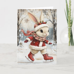 Süßes Eis laufendes Baby Kaninchen Weihnachten