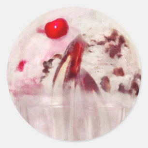 Süßes - Eiscreme - Eiscreme - Eiscreme - Sonnenblu Runder Aufkleber