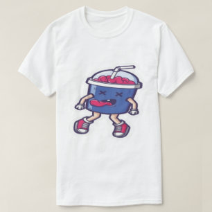 Süßes Eisgetränk-Cartoon-Grafik Weißes T-Shirt