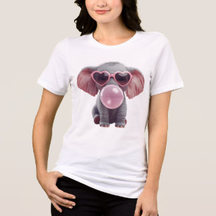 Süßes Elefant-Bubble-Gum-T-Shirt Tri-Blend Shirt