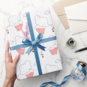 Süßes Elefanten-Nahtlosmuster-Design Geschenkpapier