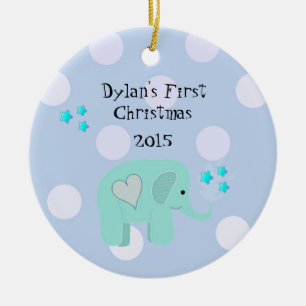 Süßes Elefantenbaby erstes Weihnachten Keramikornament