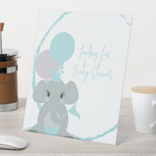 Süßes Elefantenskript-Ballon Pastell-Baby-Party Sockelschild