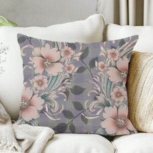 Süßes elegantes florales Gingham-Muster Kissen