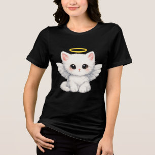Süßes Engel-Kätzchen Aquarell Tri-Blend Shirt