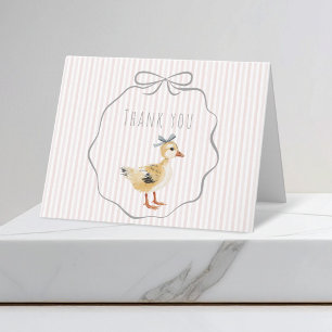 Süßes Entlein Aquarell Mädchen Babyparty Dankeskarte