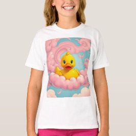 Süßes Entlein auf rosa Wolken Geburtstag T-Shirt