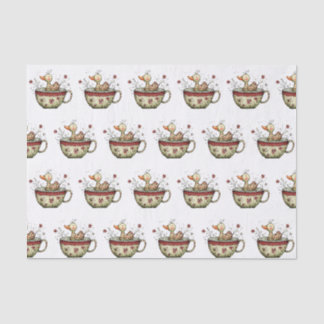 Süßes Entlein Teetasse Wildblume Whimsical Seidenpapier