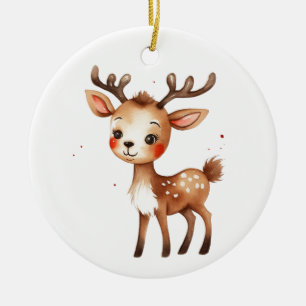 Süßes entzückendes Weihnachts-Feiertags-Rentier 2  Keramik Ornament