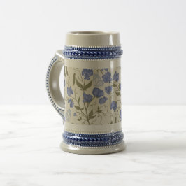 Süßes Erbsenblau und cremefarbenes Cottage-Design Bierglas