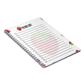 Süßes Erdbeer-To-Do-Liste-Notizbuch Notizblock