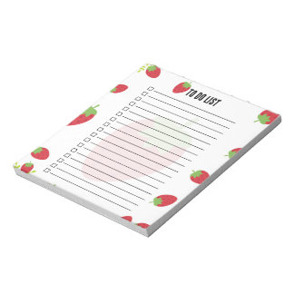Süßes Erdbeer-To-Do-Liste-Notizbuch Notizblock
