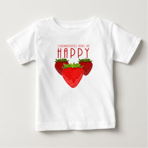 Süßes Erdbeer-Zitat-Design Kawaii-Frucht Baby T-shirt