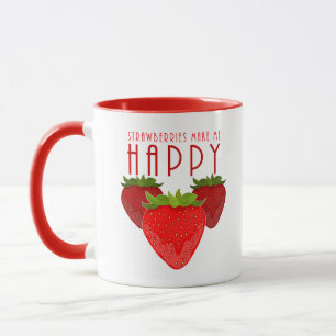 Süßes Erdbeer-Zitat-Design Kawaii-Frucht Tasse